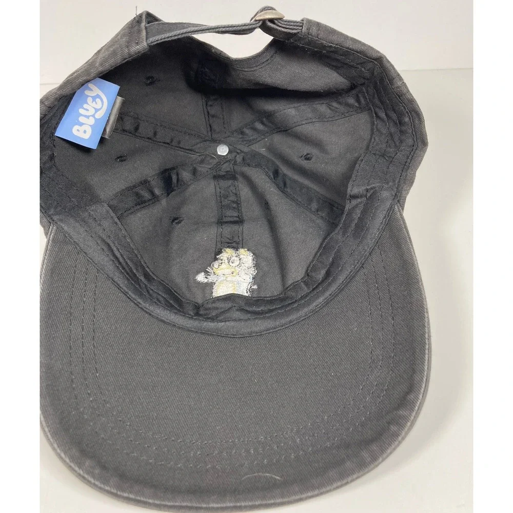 Bluey and Bingo Kids Baseball Caps Set of 2 Black Tan Adjustable‎ Cotton Hats